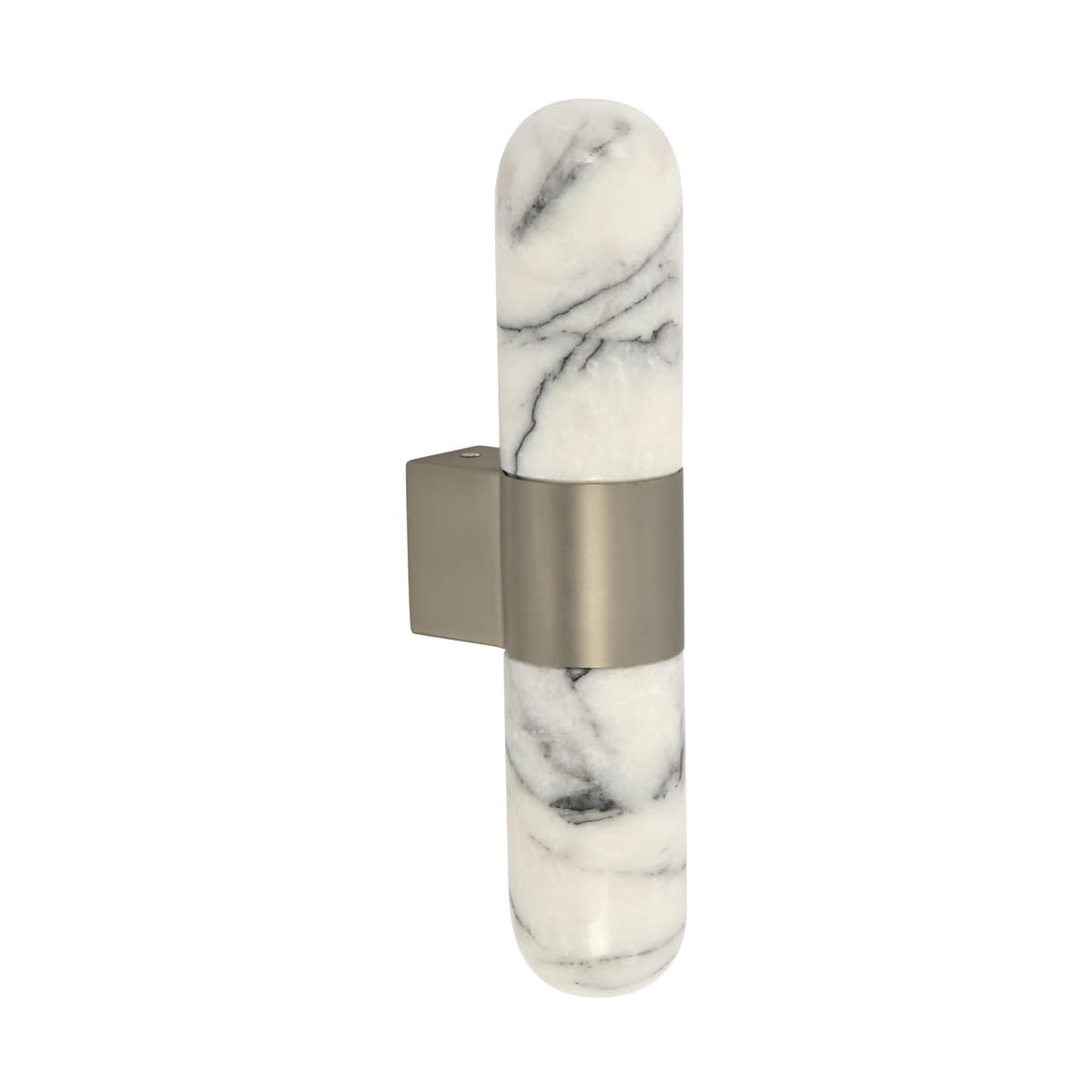 Arket 2 Light Wall Bracket in Brushed Chrome with White Marble-img-1
