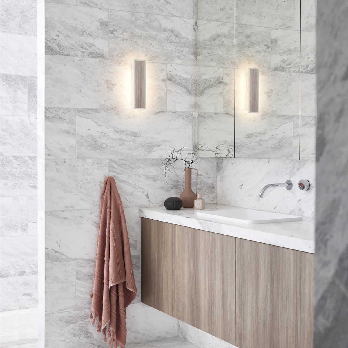 Chameleon LED Colour-Shifting Tall Wall Sconce Only in White-img-2