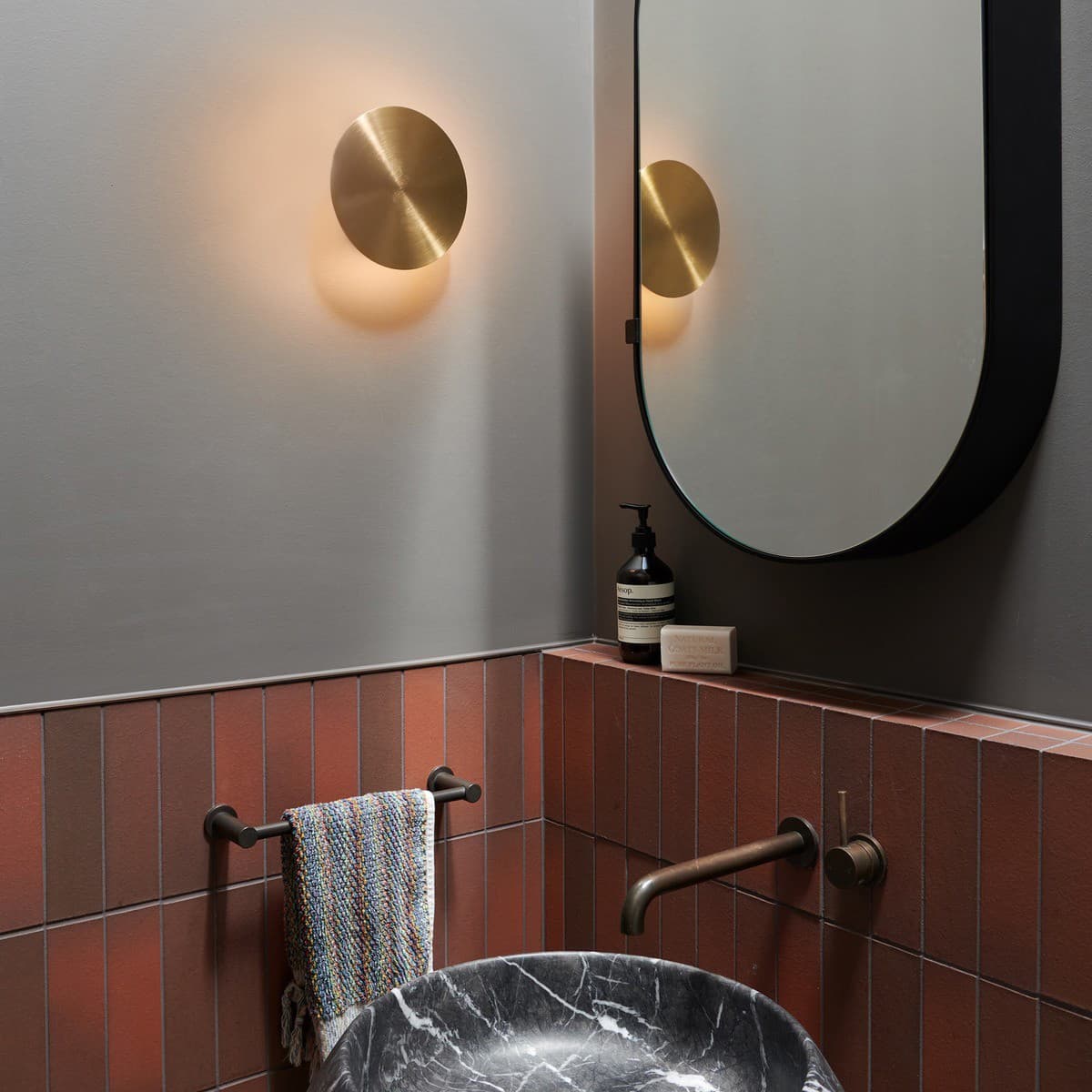 Equinox 200mm LED Colour-Shifting Wall Sconce in Brass-img-2