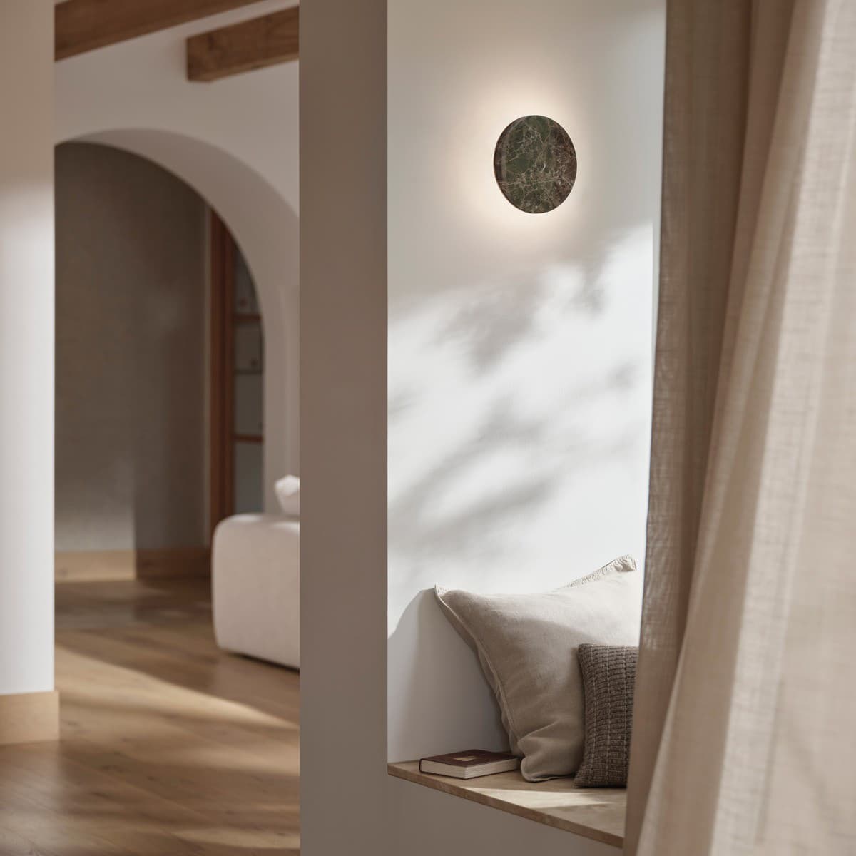 Equinox 200mm LED Colour-Shifting Wall Sconce in Brown Marble