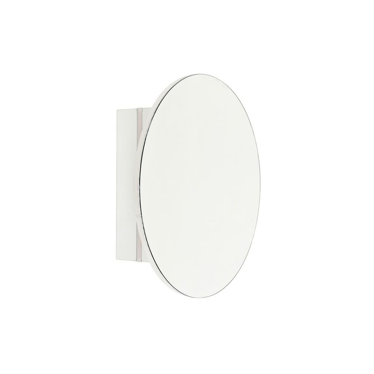 Aura 600mm Round Mirrored Cabinet with LED Backlight in White-img-1