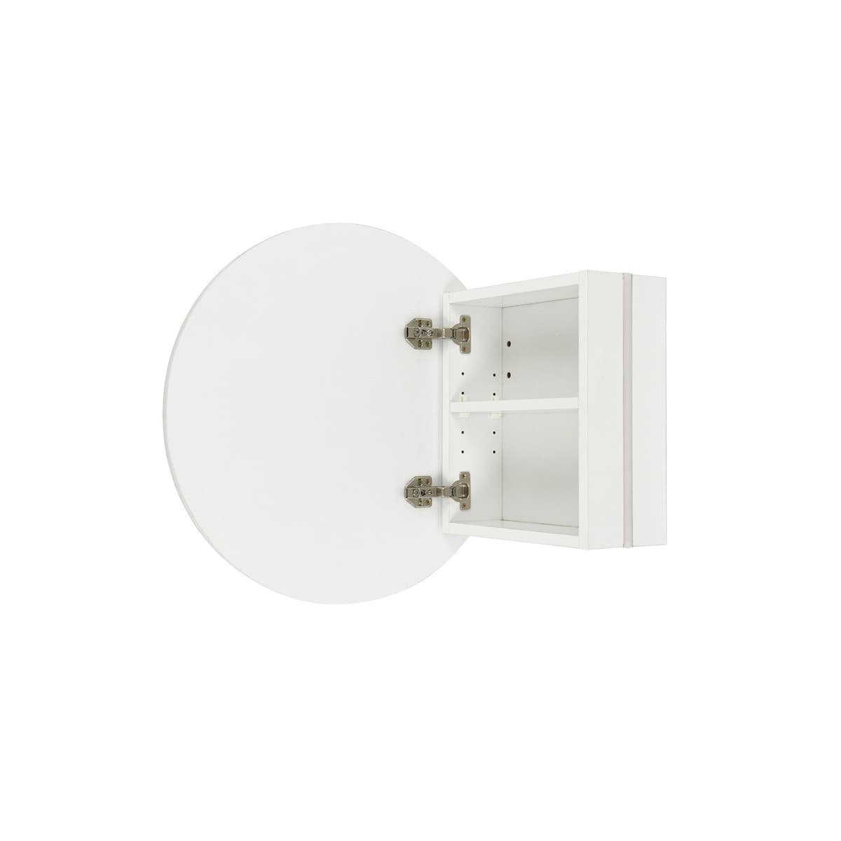 Aura 600mm Round Mirrored Cabinet with LED Backlight in White-img-2