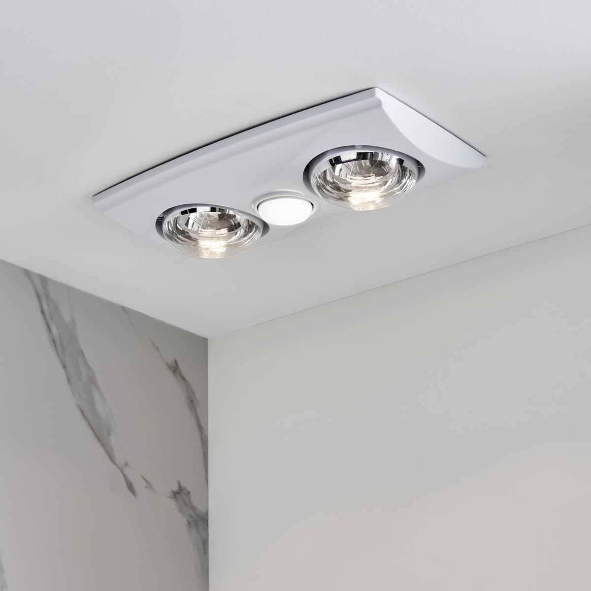 Thermalite 3-in-1 Bathroom Heater, Exhaust Fan and Light in White with 2x 275W Heat Lamps-img-6