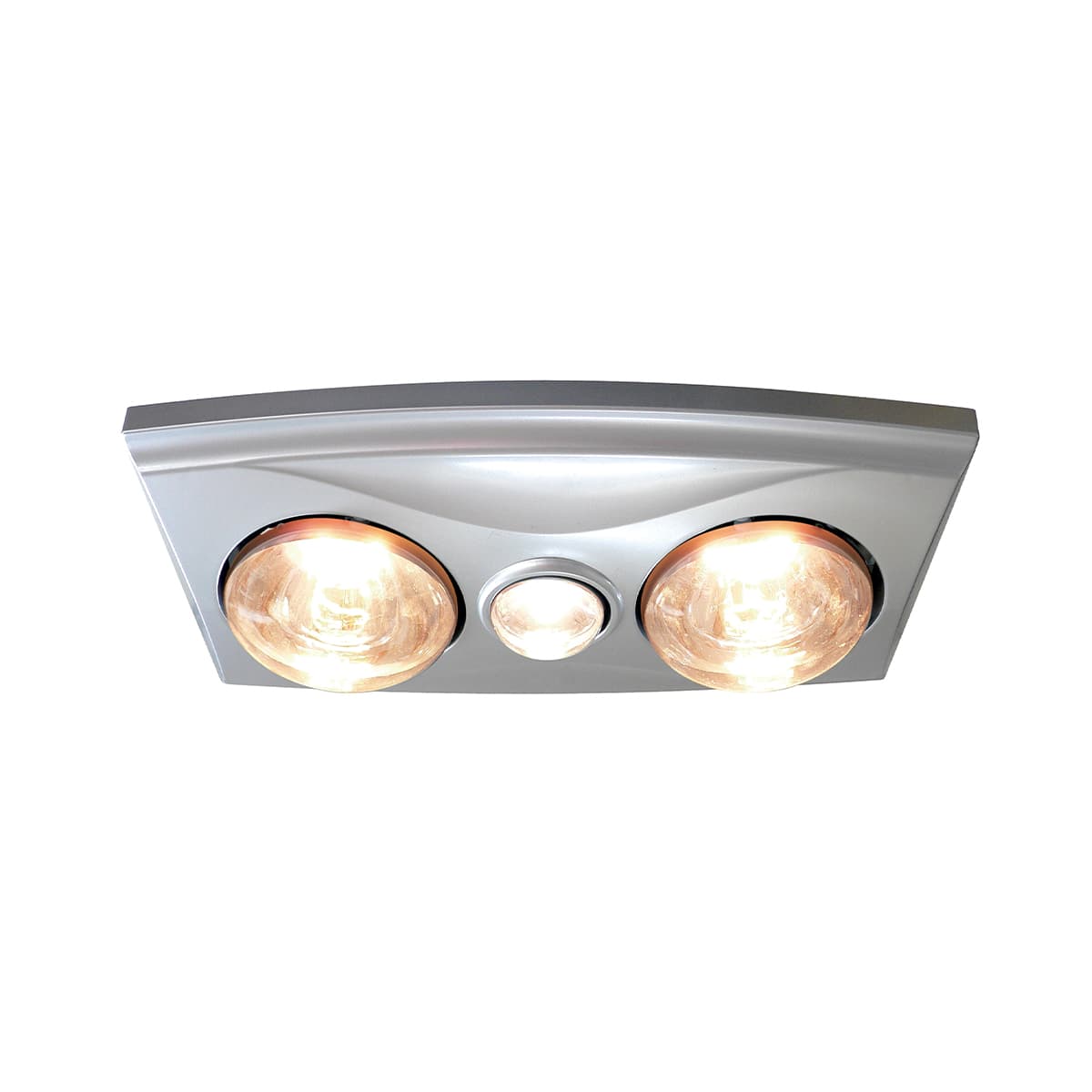 Thermalite 3-in-1 Bathroom Heater, Exhaust Fan and Light in Silver with 2x 275W Heat Lamps-img-1