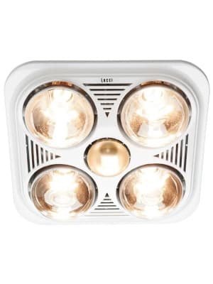 Thermalite 3-in-1 Bathroom Heater, Exhaust Fan and Light in White with 4x 275W Heat Lamps-img-1
