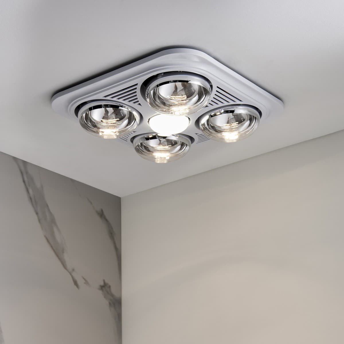 Thermalite 3-in-1 Bathroom Heater, Exhaust Fan and Light in White with 4x 275W Heat Lamps-img-4