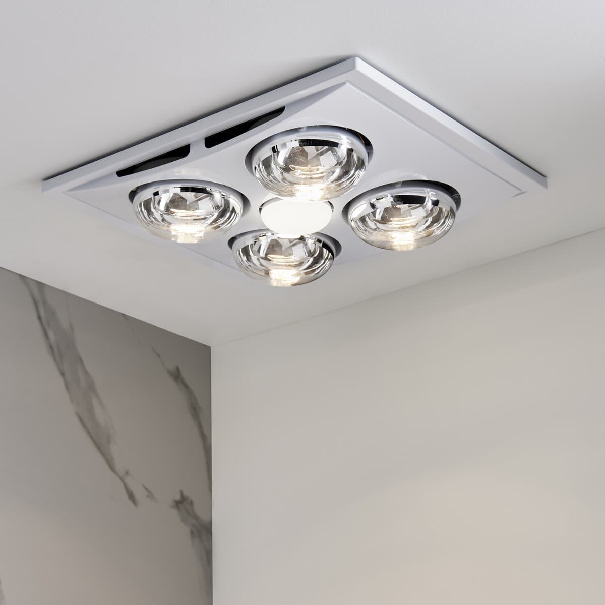 Thermalite Deluxe 3-in-1 Bathroom Heater, Exhaust Fan and Light in White with 4x 275W Heat Lamps-img-4