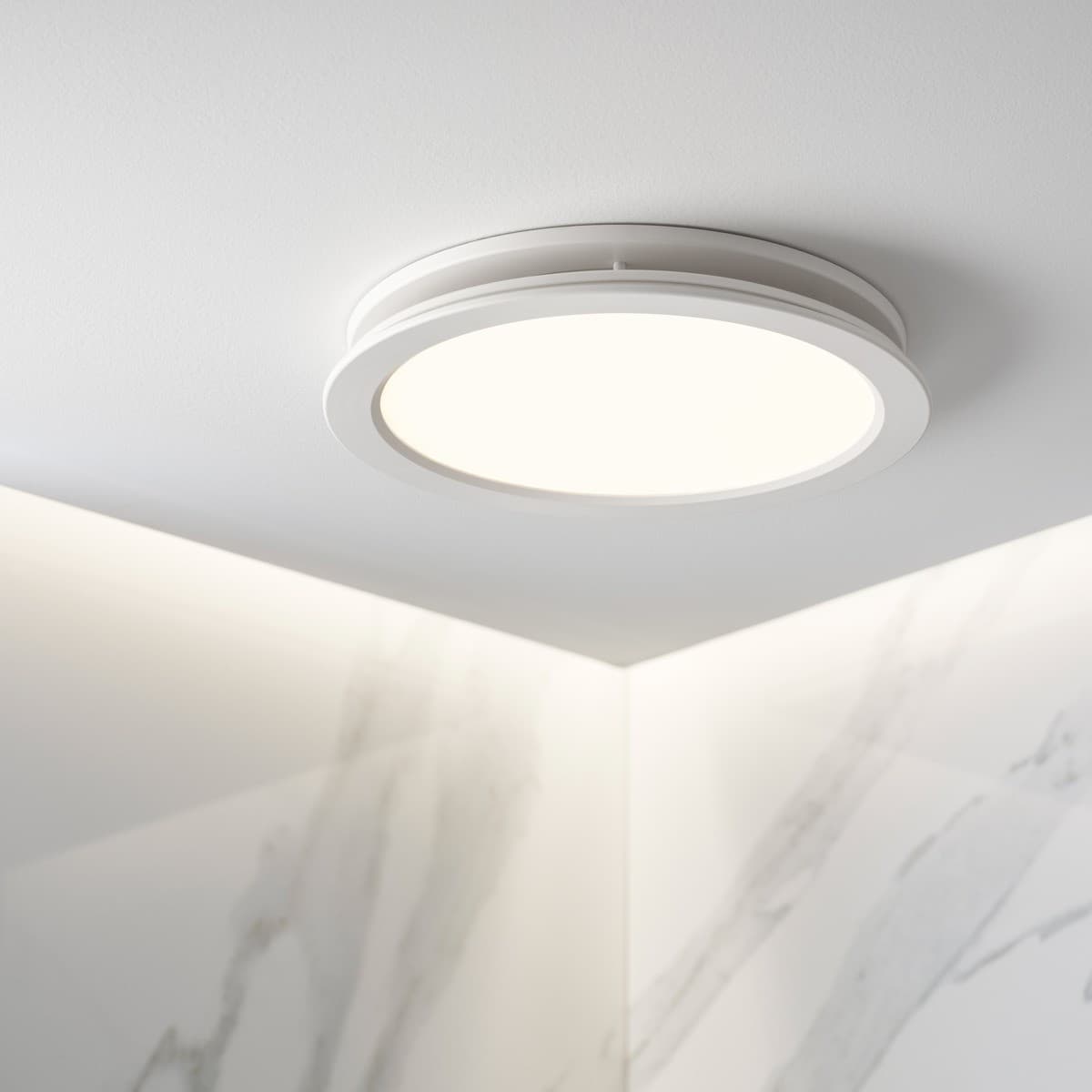 Parsec Small DC Exhaust Fan/LED Light with 240mm Dia Cut Out in White-img-2