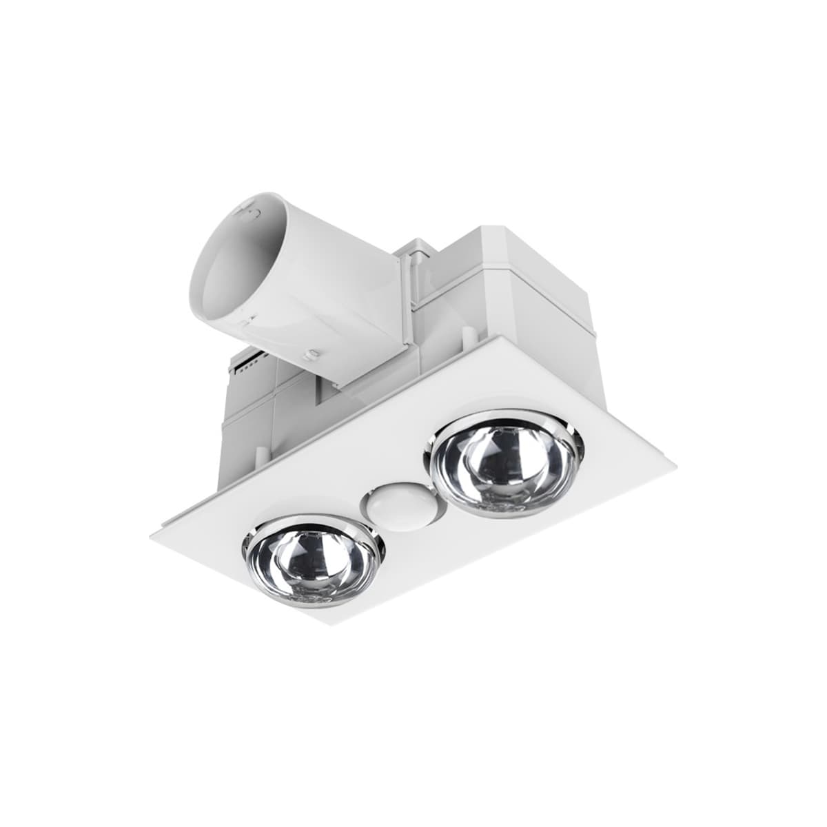 Cali 3-in-1 Bathroom Heater, Exhaust Fan and Light in White with 2 x 275W Heat Lamps-img-4
