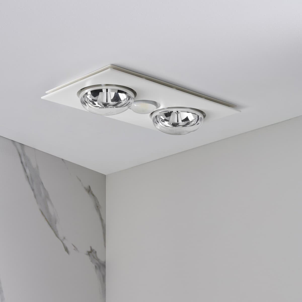 Cali 3-in-1 Bathroom Heater, Exhaust Fan and Light in White with 2 x 275W Heat Lamps-img-6