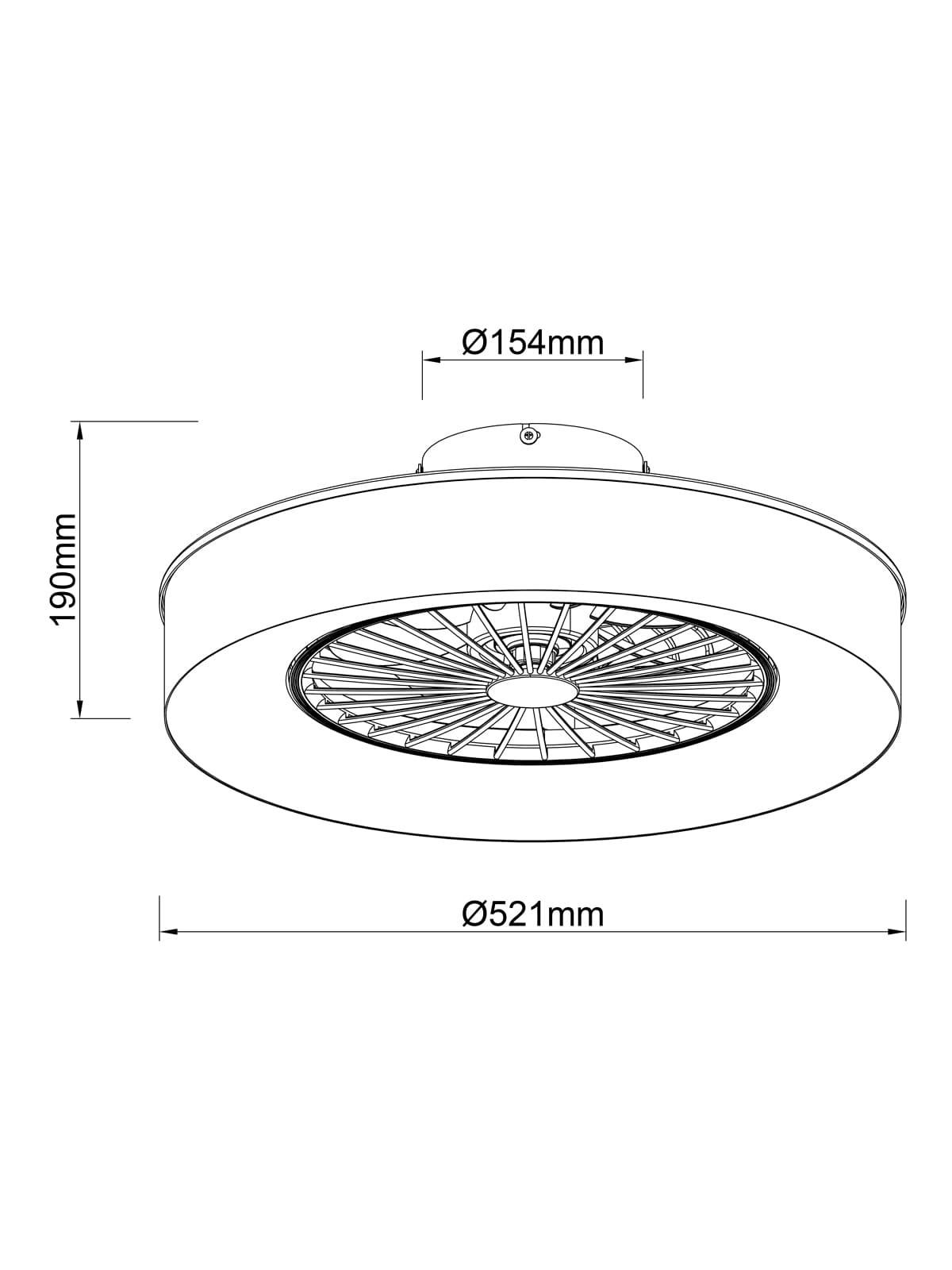 Monsanto Flush Ceiling Fan with LED Light in Black with Black Fabric Shade-img-3