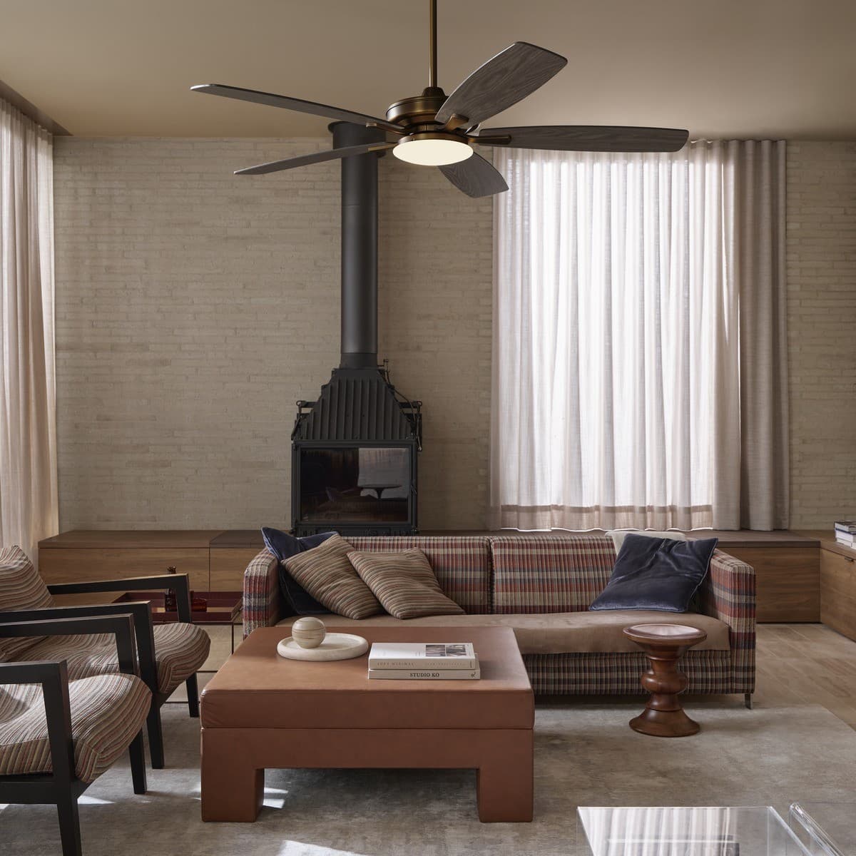 Basilica 142cm DC Fan Only in Bronze with Walnut Blades-img-3