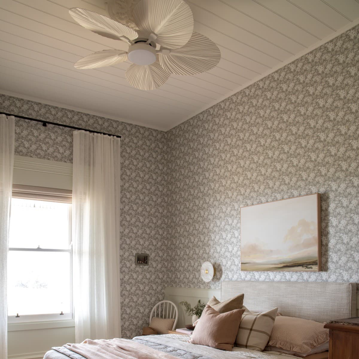 Bali 132cm DC Fan with Light in Antique White-img-9