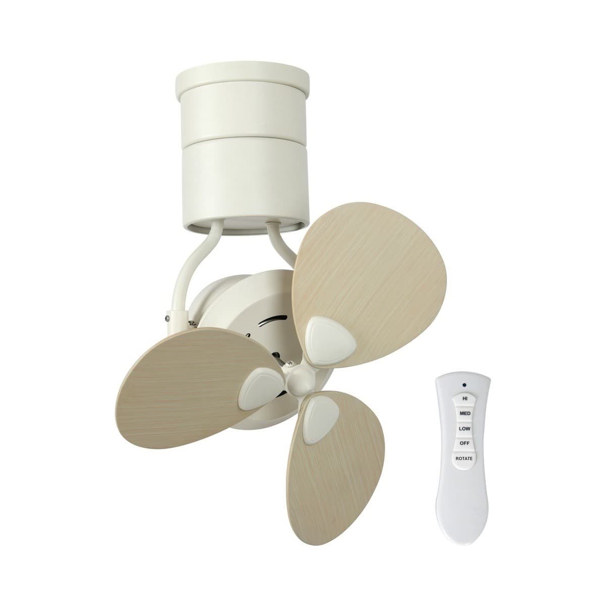 Havana II 38cm Hanging Fan in White with Whitewash Blades-img-2