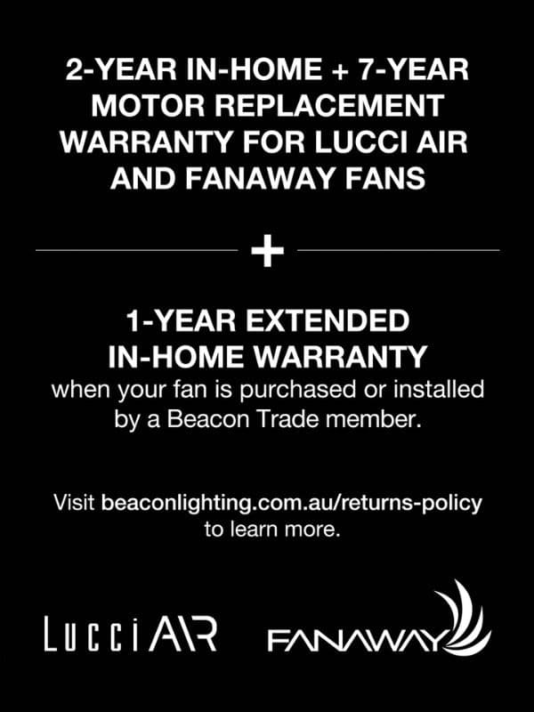 Fanaway Evo2 Endure Brushed Chrome Ceiling Fan with Retractable Blades and Light