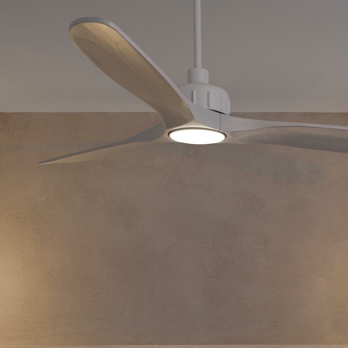 Caelid 152cm DC Fan with Light in White with Whitewash Blades-img-5