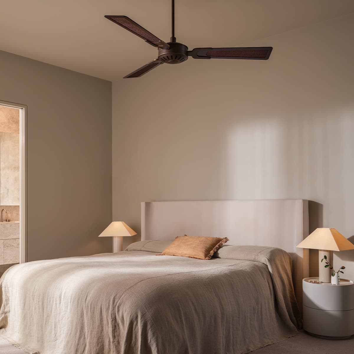 Carolina II 142cm DC Fan in Bronze with Walnut Blades-img-2