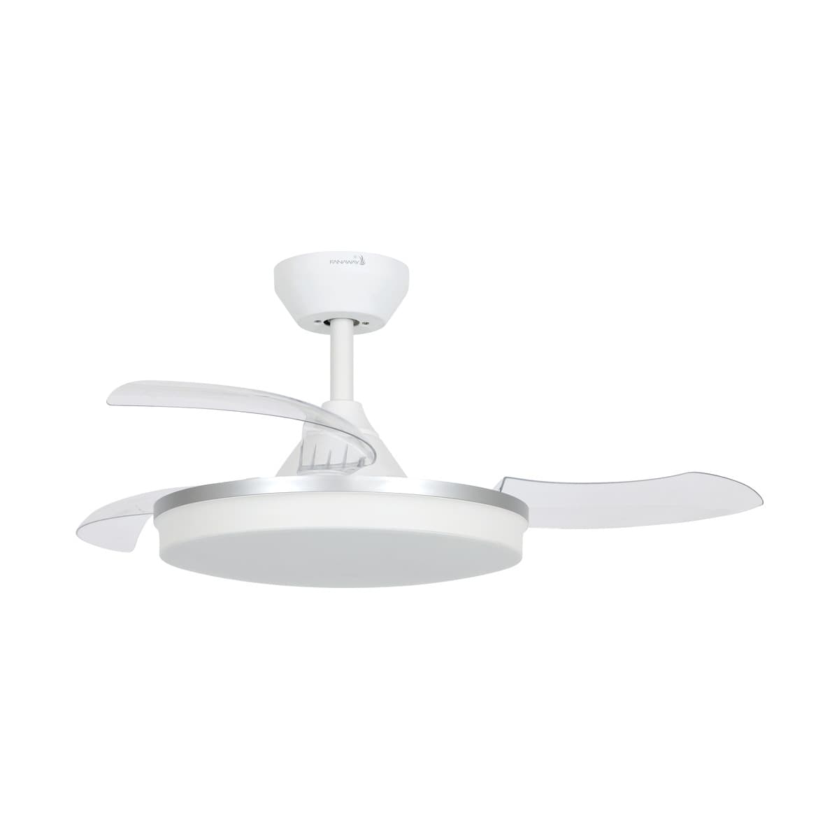 Fanaway Lilo 91cm DC Retractable Blade Ceiling Fan with Light in White with Silver-img-1