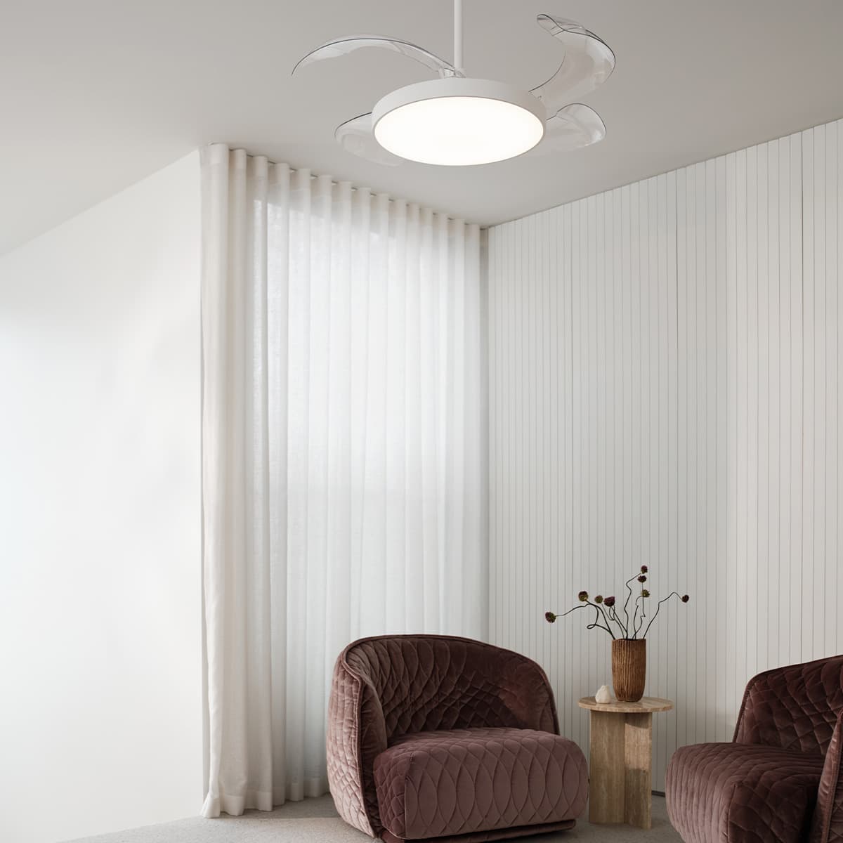 Fanaway Nimbus 117cm DC Retractable Blade Ceiling Fan with Light in White-img-2