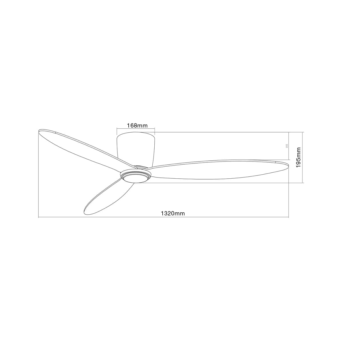 Radar 132cm DC Fan Only in White-img-5