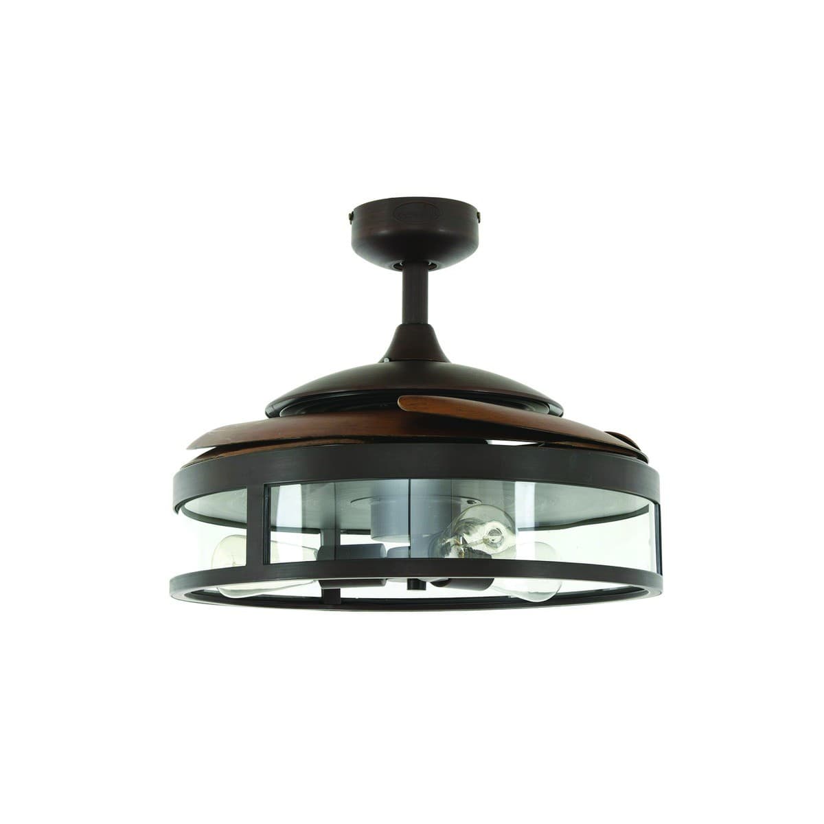 Fanaway Classic Fan in Oil Rubbed Bronze with Brown Coloured Retractable Blades and Light-img-2