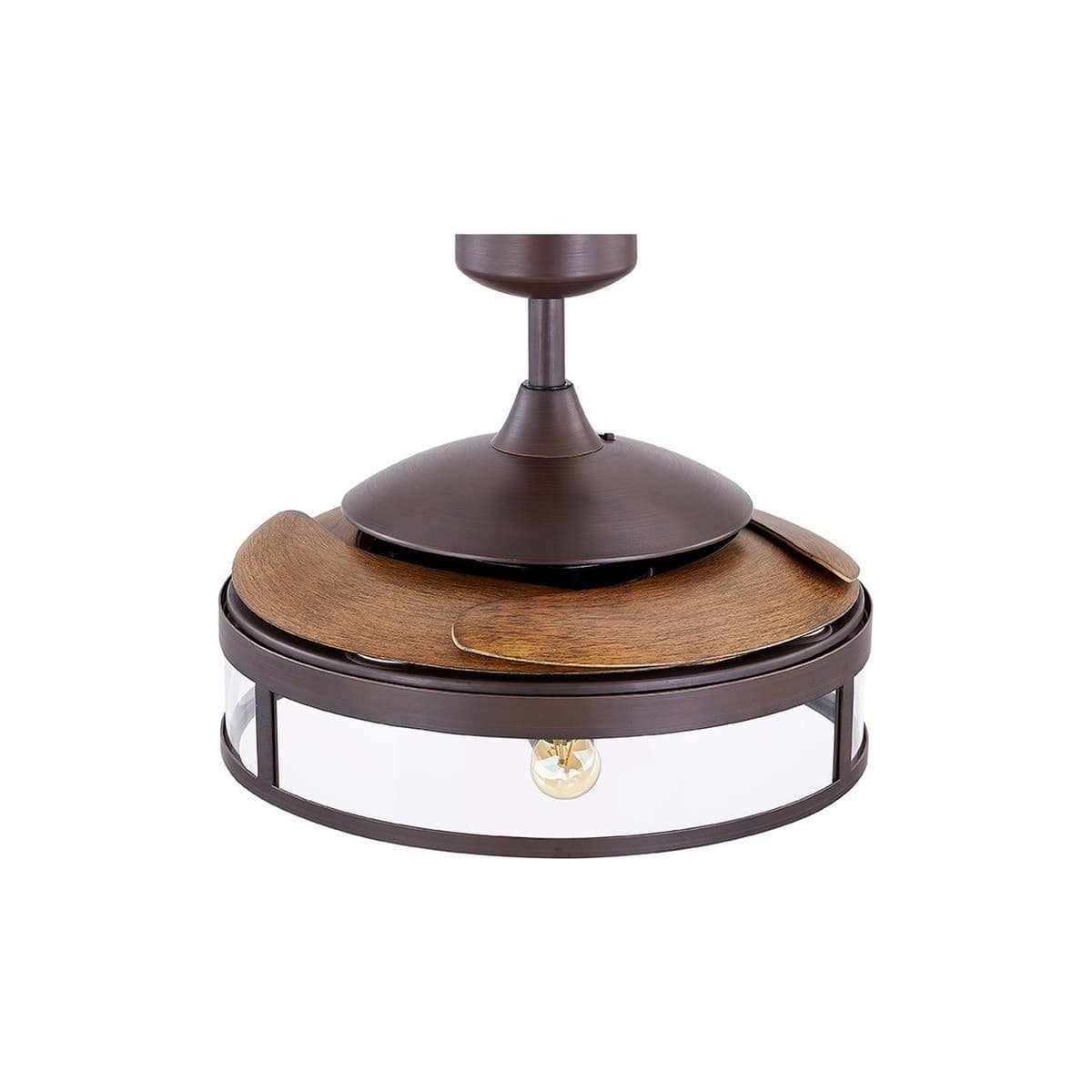 Fanaway Classic Fan in Oil Rubbed Bronze with Brown Coloured Retractable Blades and Light-img-3
