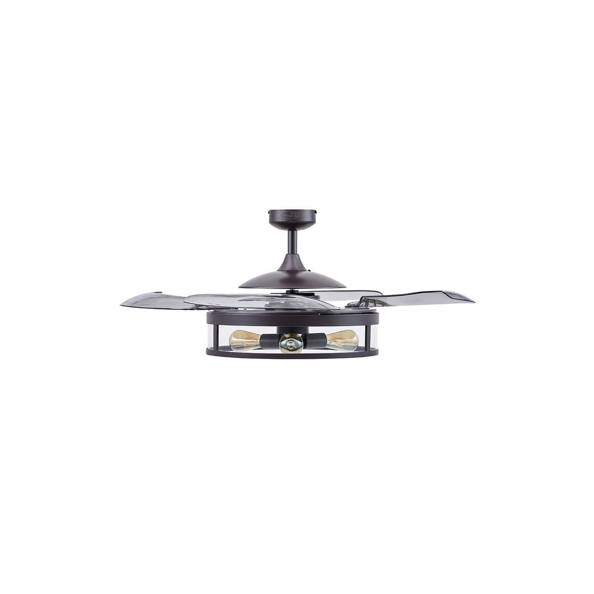Fanaway Classic Fan in Antique Black with 4 Retractable Smoke Blades and Light-img-1