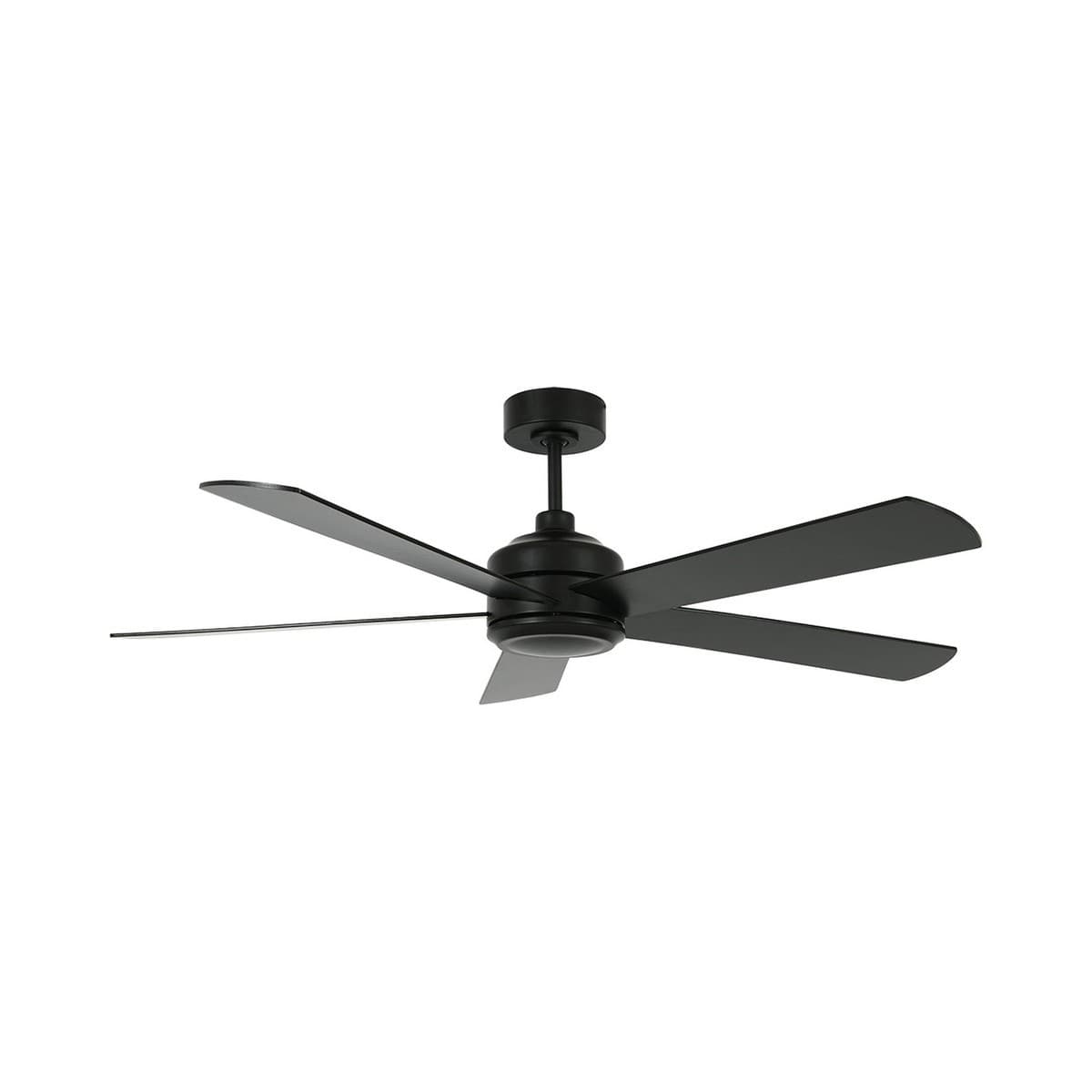 Heleus 132cm DC Fan with Light in Black with Black/Black Timber Blades-img-1