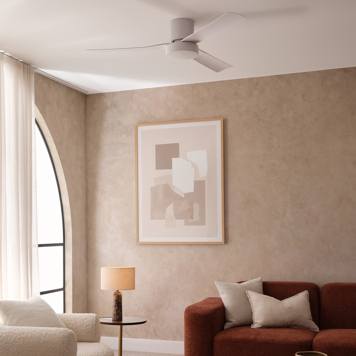 Bayside Delta 122cm DC Close to Ceiling Fan with Light in White-img-2
