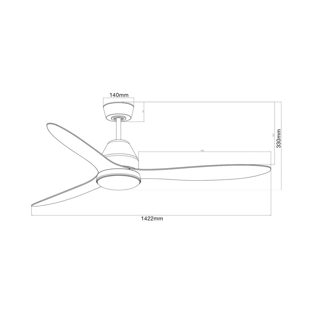 Whitehaven 142cm DC Fan with Light in Black-img-7