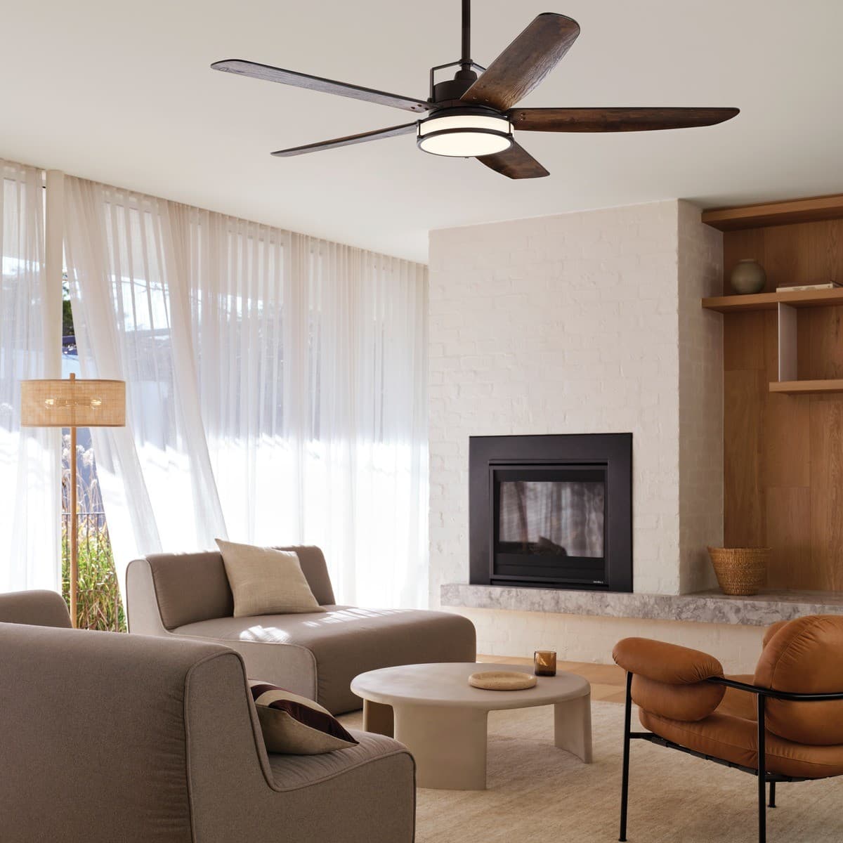 Louisville 157cm DC Fan with Light in Oil Rubbed Bronze with Koa Blades-img-4
