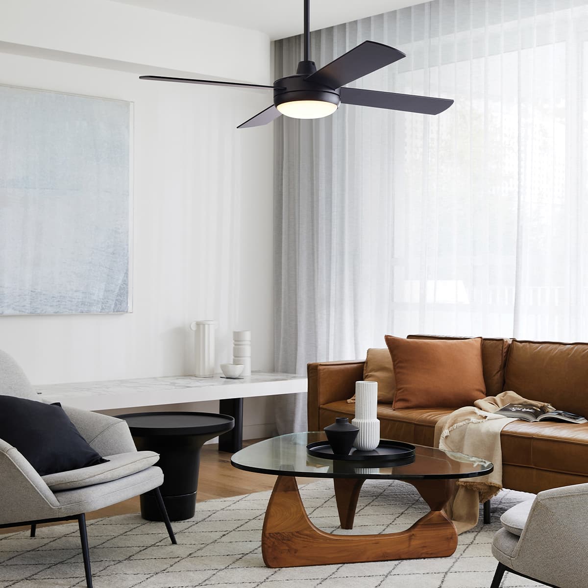 Futura 122cm Fan with Light in Black-img-2