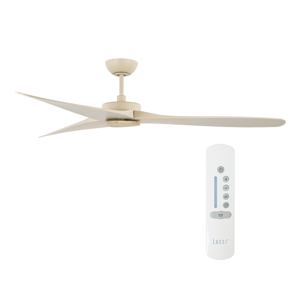 Apostle 167cm DC Fan in Almond with Natural Travertine-img-2