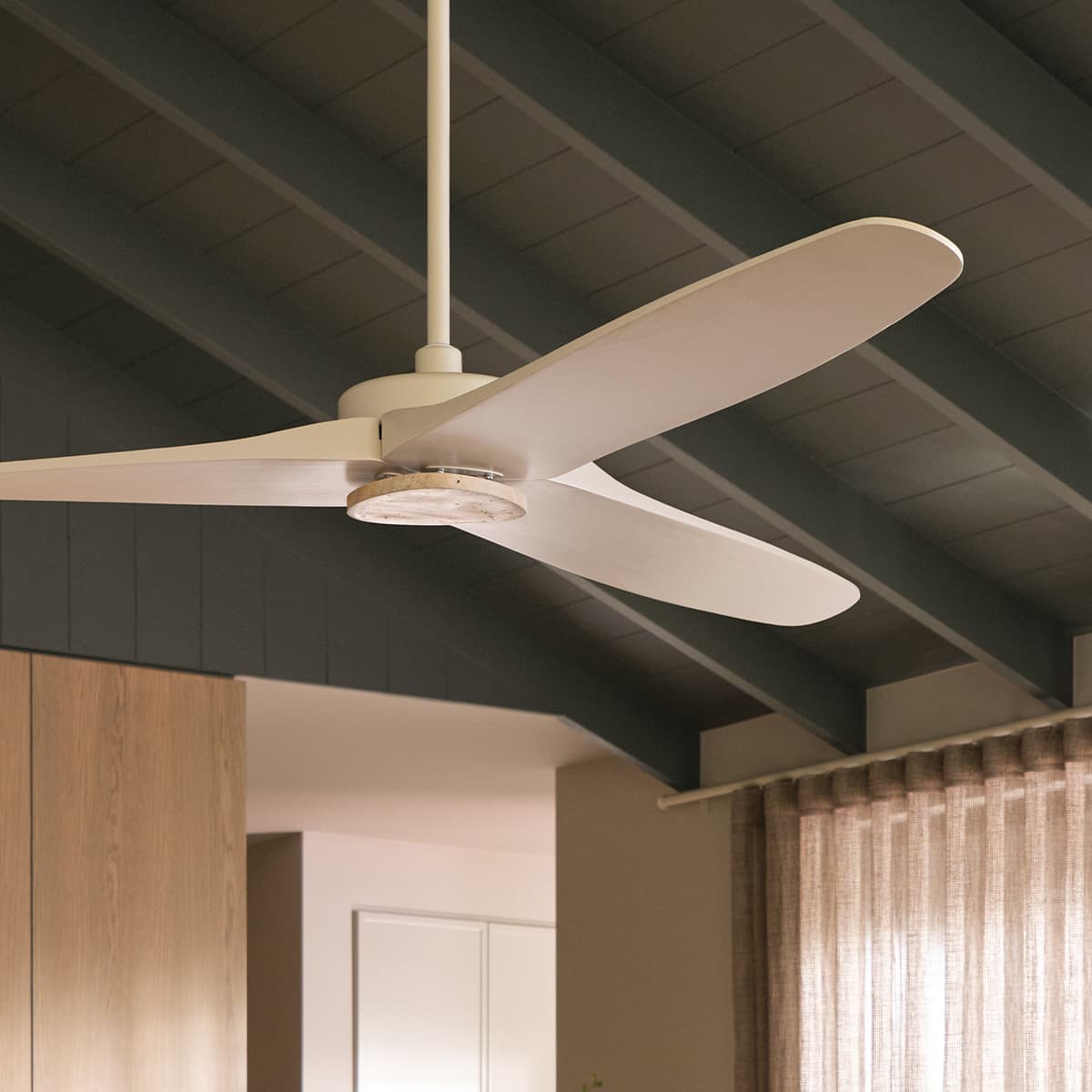 Apostle 167cm DC Fan in Almond with Natural Travertine-img-8