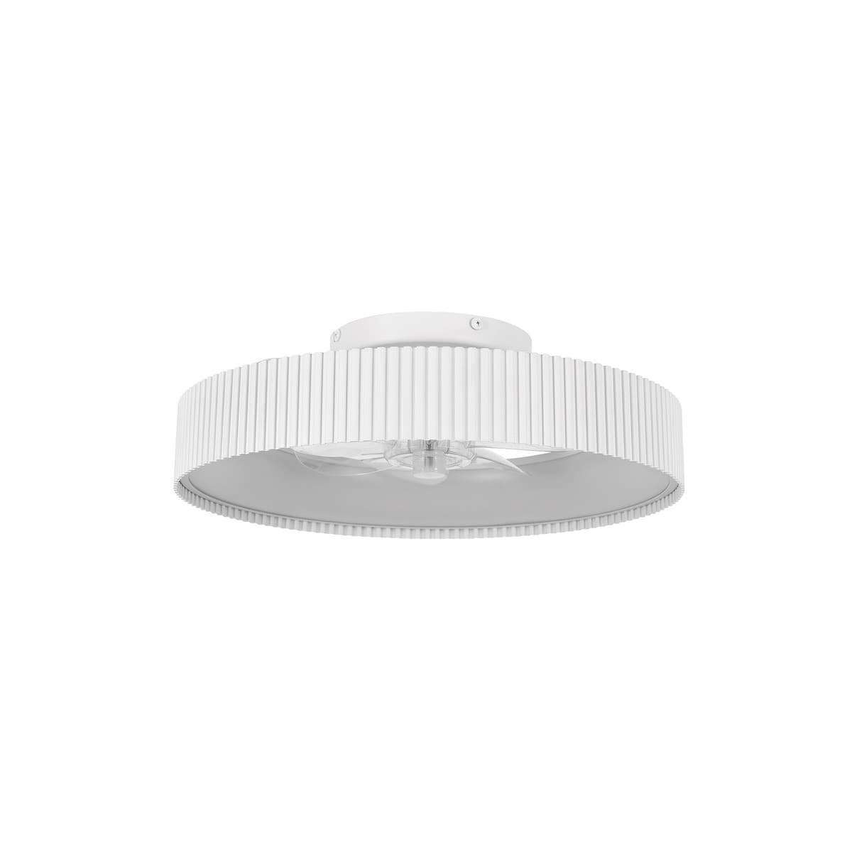 Juniper Flush DC Ceiling Fan with LED Light in White-img-1