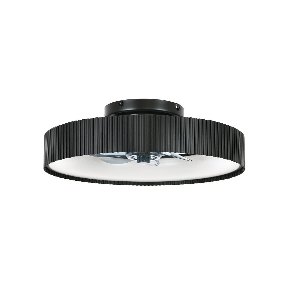 Juniper Flush DC Ceiling Fan with LED Light in Black-img-1