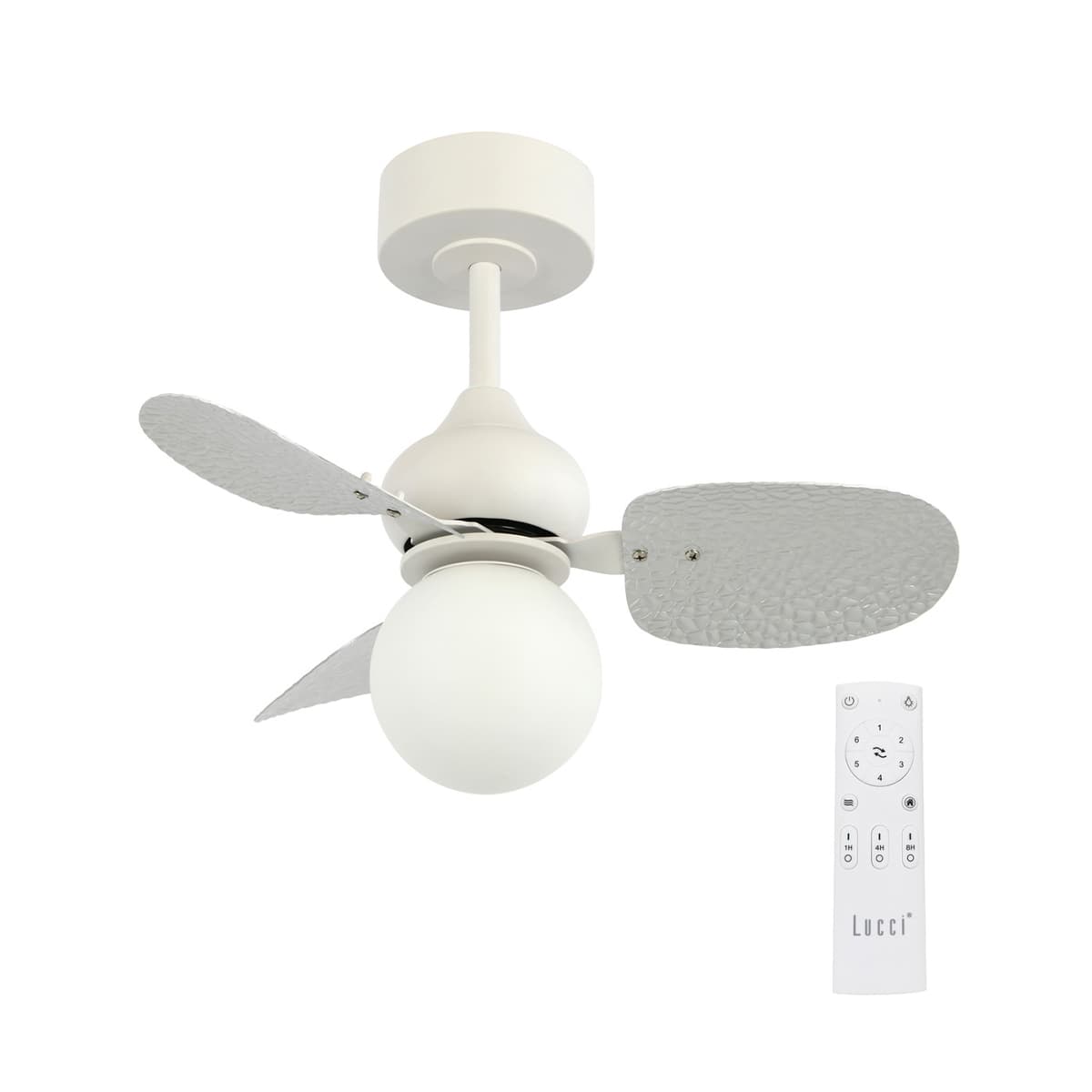 Messmer 61cm DC Ceiling Fan with Light in White with Aluminium Blades-img-2