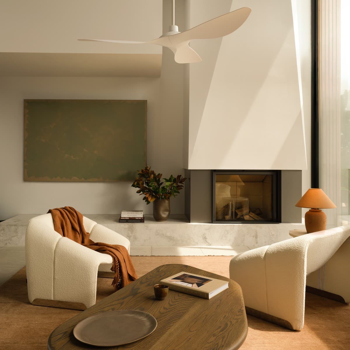 Messmer 61cm DC Ceiling Fan with Light in White with Aluminium Blades-img-3