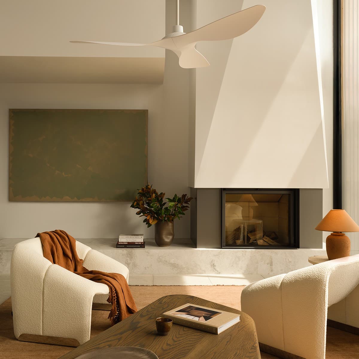 Messmer 61cm DC Ceiling Fan with Light in White with Aluminium Blades-img-4
