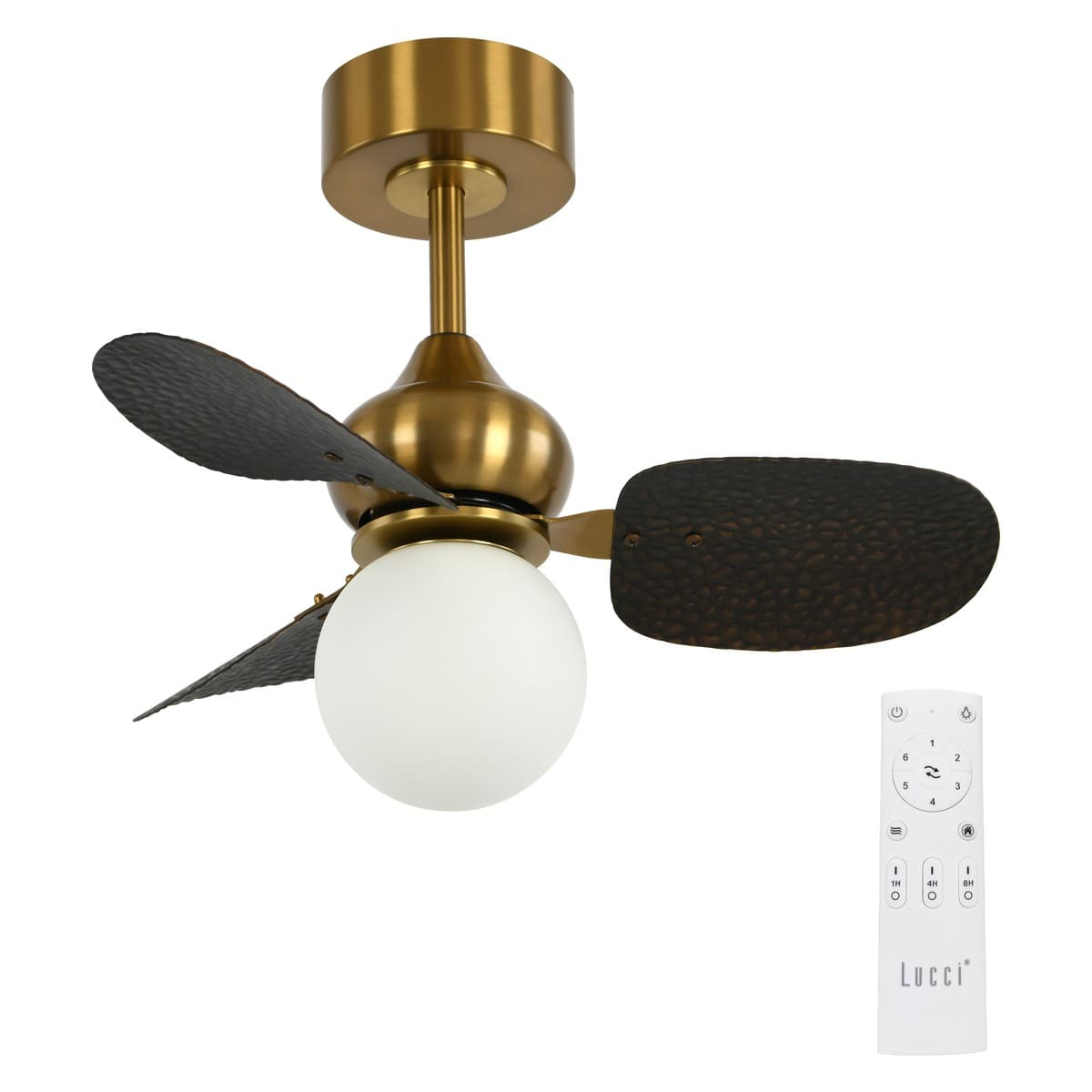 Messmer 61cm DC Ceiling Fan with Light in Brass with Bronze Blades-img-1