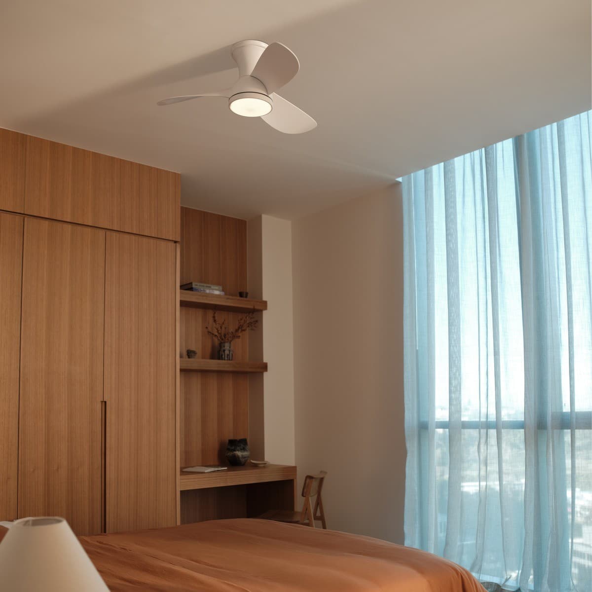 Syros 76cm DC Ceiling Fan with Light in White-img-2