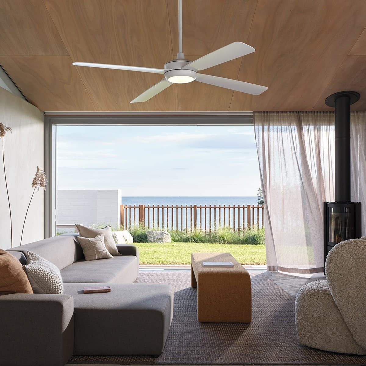 Slipstream 132cm DC Fan with Light in White-img-2