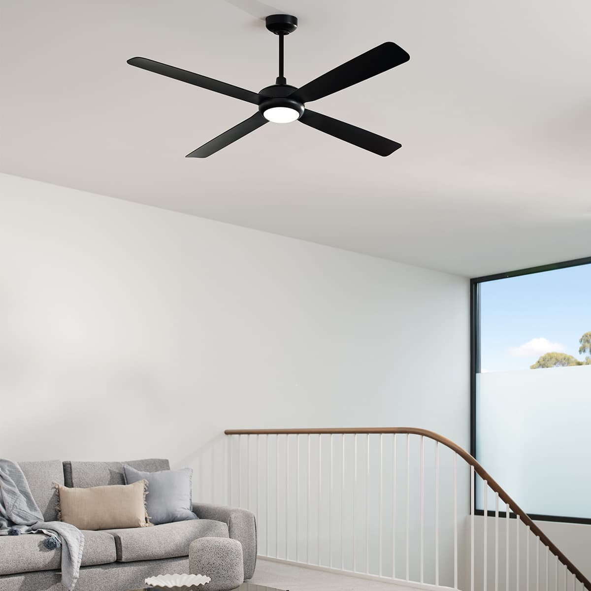 Slipstream 142cm DC Fan with Light in Black-img-3