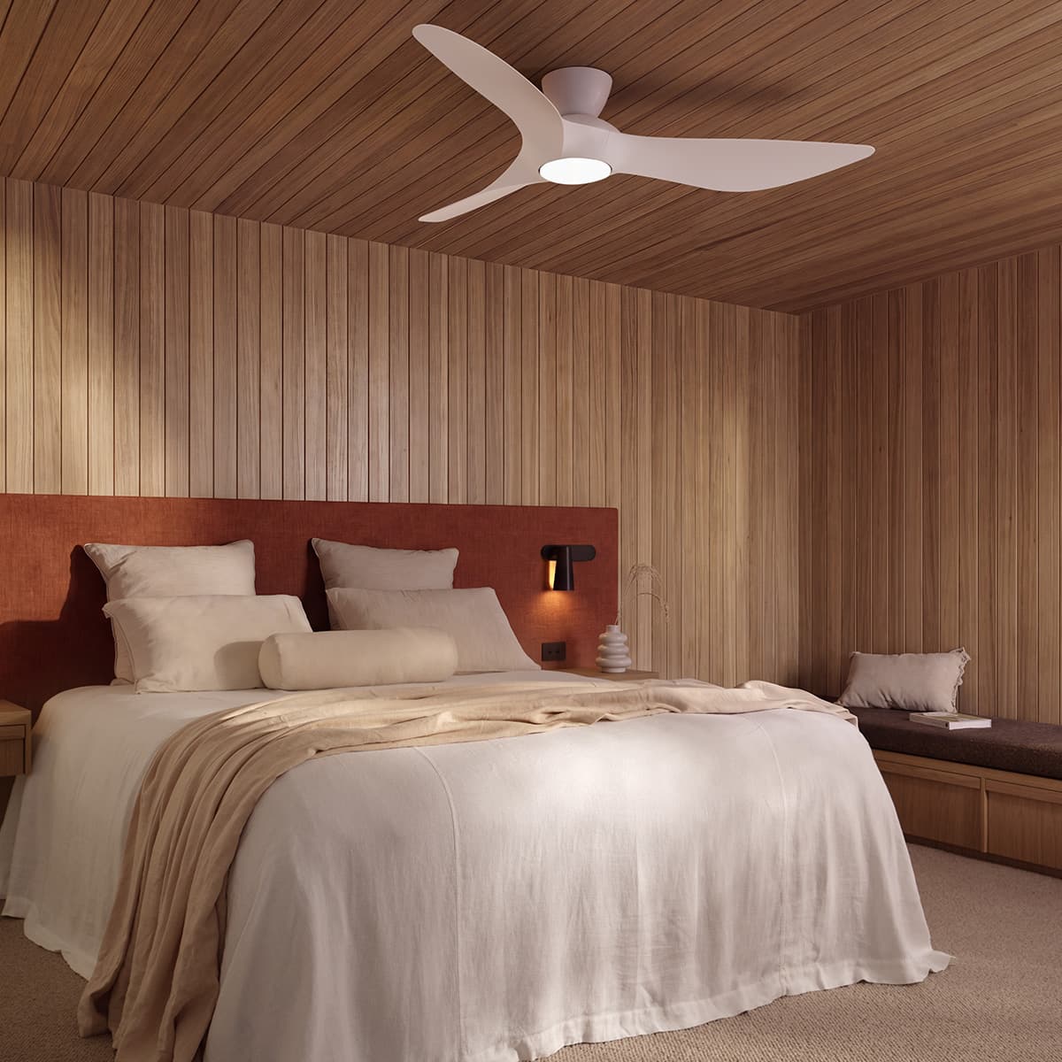 Kyber 137cm DC Close to Ceiling Fan with Light in White-img-2