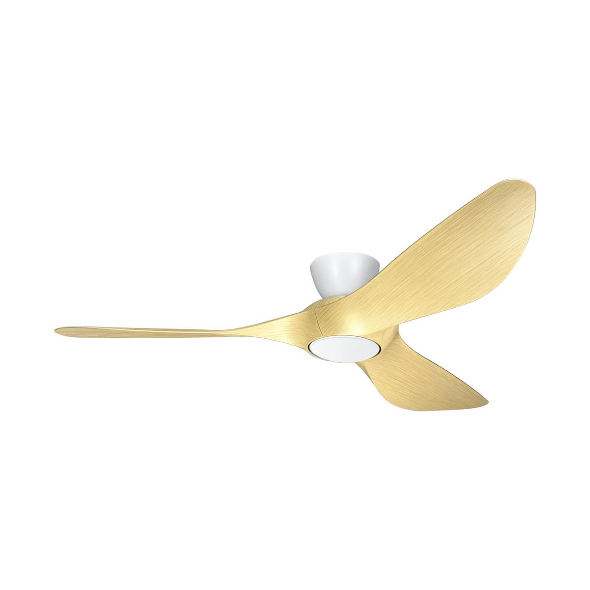 Kyber 137cm DC Close to Ceiling Fan with Light in White with Ash Blades