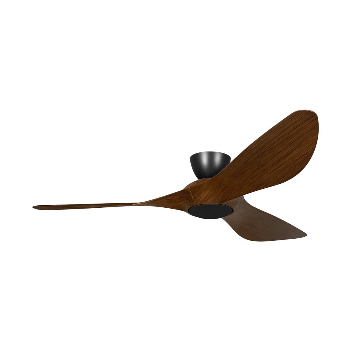 Kyber 137cm DC Close to Ceiling Fan with Light in Black with Koa Blades