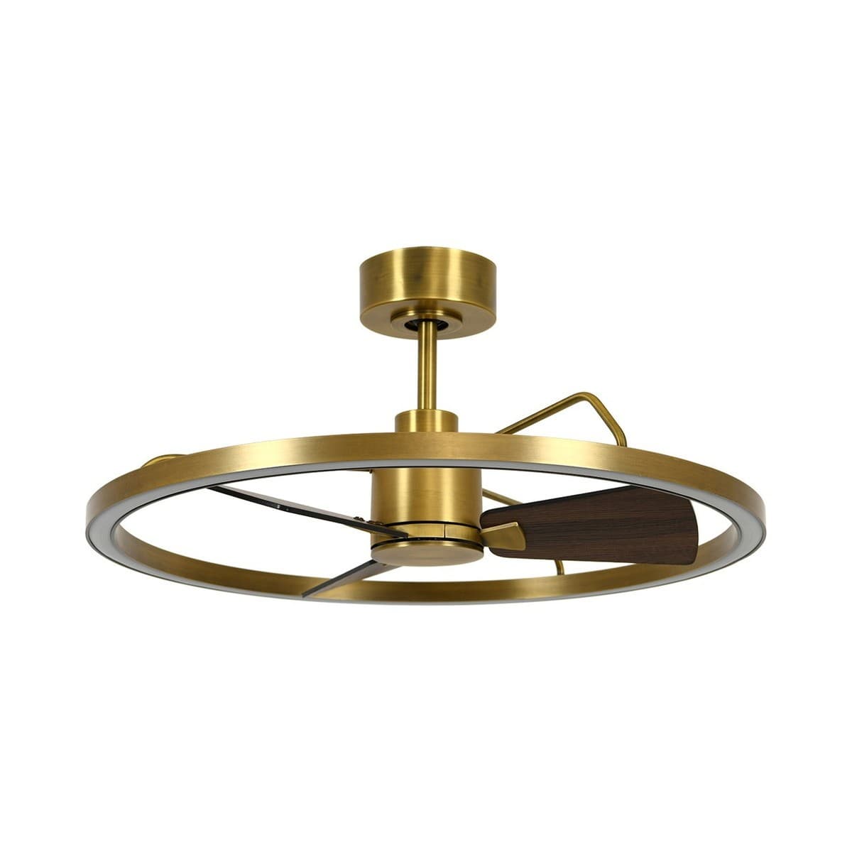 Cessna DC Fan with 700mm LED Light in Antique Brass with Walnut Blades-img-1