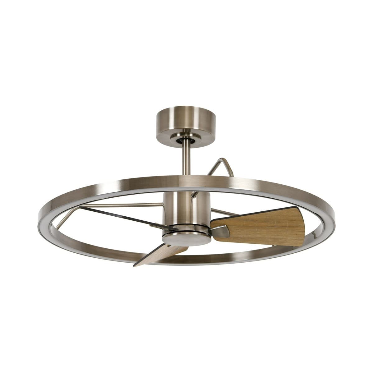 Cessna DC Fan with 700mm LED Light in Antique Nickel with Teak Blades-img-1