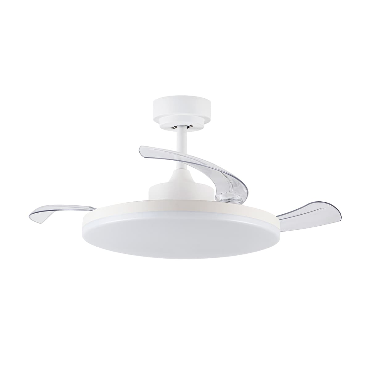 Bayside Stroll 106cm DC Fan and Light in White with Clear Retractable Blades-img-1