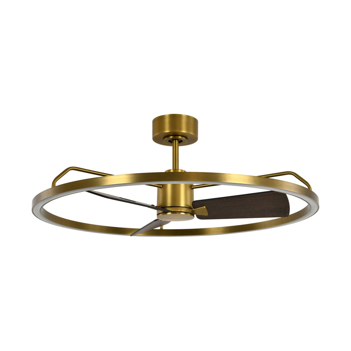 Cessna DC Fan with 900mm LED Light in Aged Brass with Walnut Blades-img-1